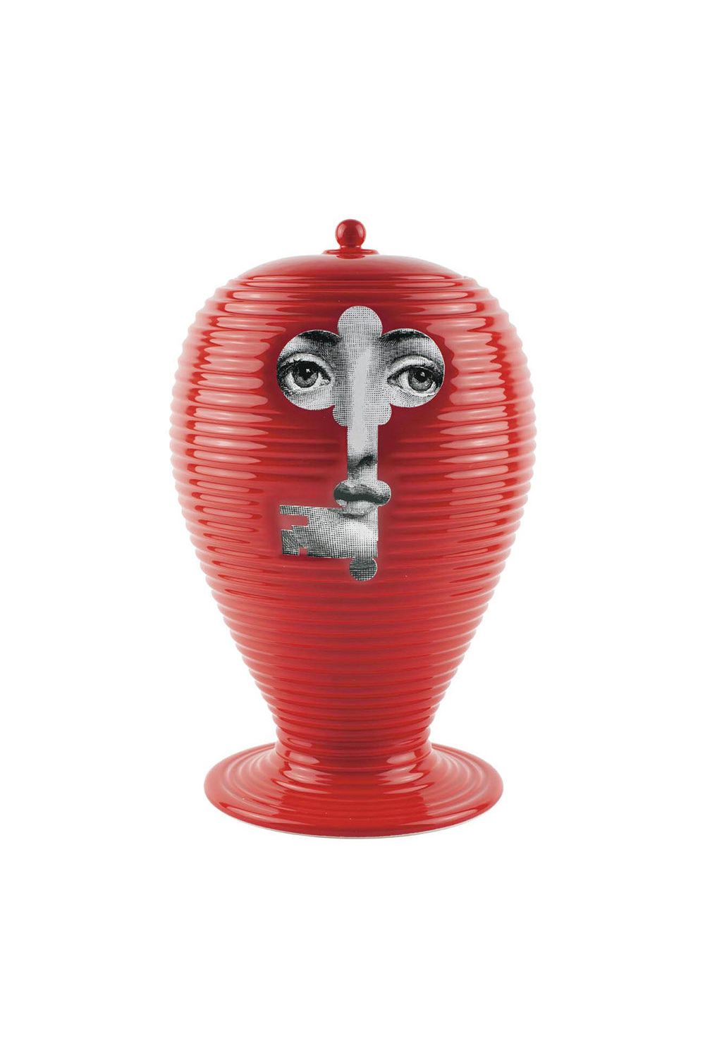 Fornasetti Rigato Serratura vase, from Farfetch