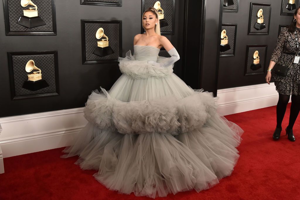 LOS ANGELES, CA - JANUARY 26: Ariana Grande attends the 62nd Annual Grammy Awards at Staples Center on January 26, 2020 in Los Angeles, CA. (Photo by David Crotty/Patrick McMullan via Getty Images)