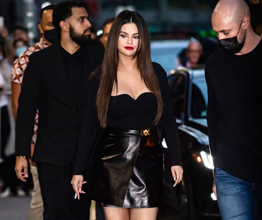 NEW YORK, NEW YORK - SEPTEMBER 07: Actress/singer Selena Gomez is seen leaving "The Late Show with Stephen Colbert" at The Ed Sullivan Theater on September 07, 2021 in New York City. (Photo by Gilbert Carrasquillo/GC Images)