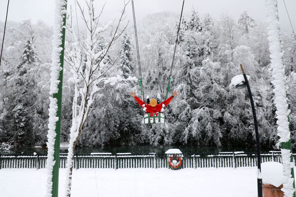 RIZE, TURKIYE - JANUARY 16: Snowfall views from Hemsin district of Rize, Turkiye on January 16, 2022. (Photo by Muhittin Sandikci/Anadolu Agency via Getty Images)