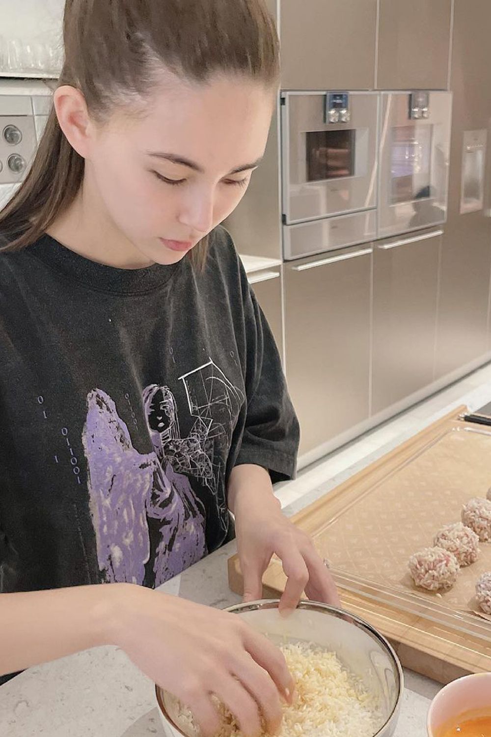 Quinlivan, a home baker, often showcases her baking skills in their home kitchen