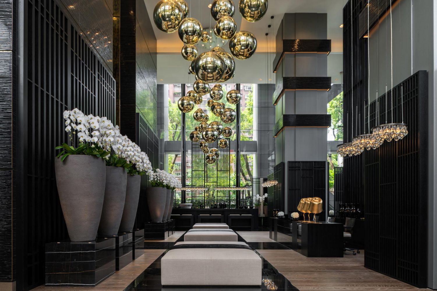 British interior designer Kelly Hoppen designed several aspects of the apartment complex, including the lobby and various show flats (Image: Kelly Hoppen)