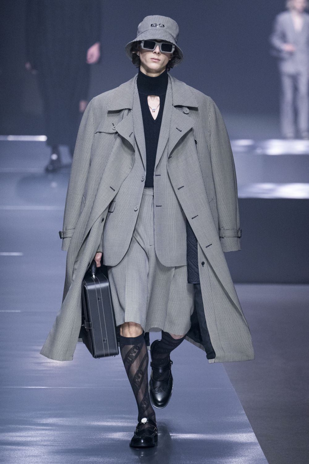 MILAN, ITALY - JANUARY 15: A model walks the runway during the Fendi Ready to Wear Fall/Winter 2022-2023 fashion show as part of the Milan Men Fashion Week on January 15, 2022 in Milan, Italy. (Photo by Victor VIRGILE/Gamma-Rapho via Getty Images)