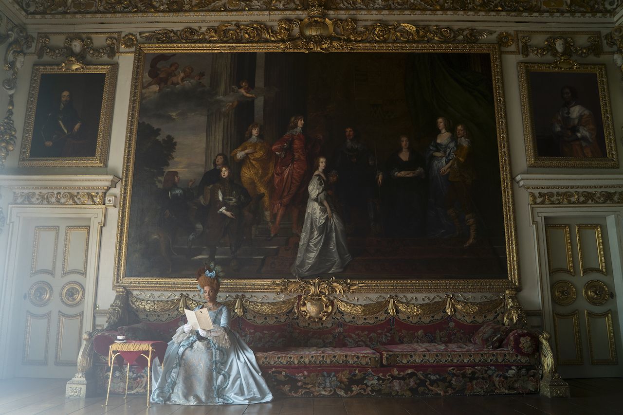 Bridgerton. Golda Rosheuvel as Queen Charlotte in episode 202 of Bridgerton. Cr. Liam Daniel/Netflix Â© 2022