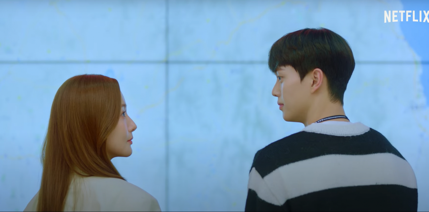 Park Min-young and Song Kang pair up in Netflix's 'Forecasting Love and Weather' (Photo: official trailer/Netflix)