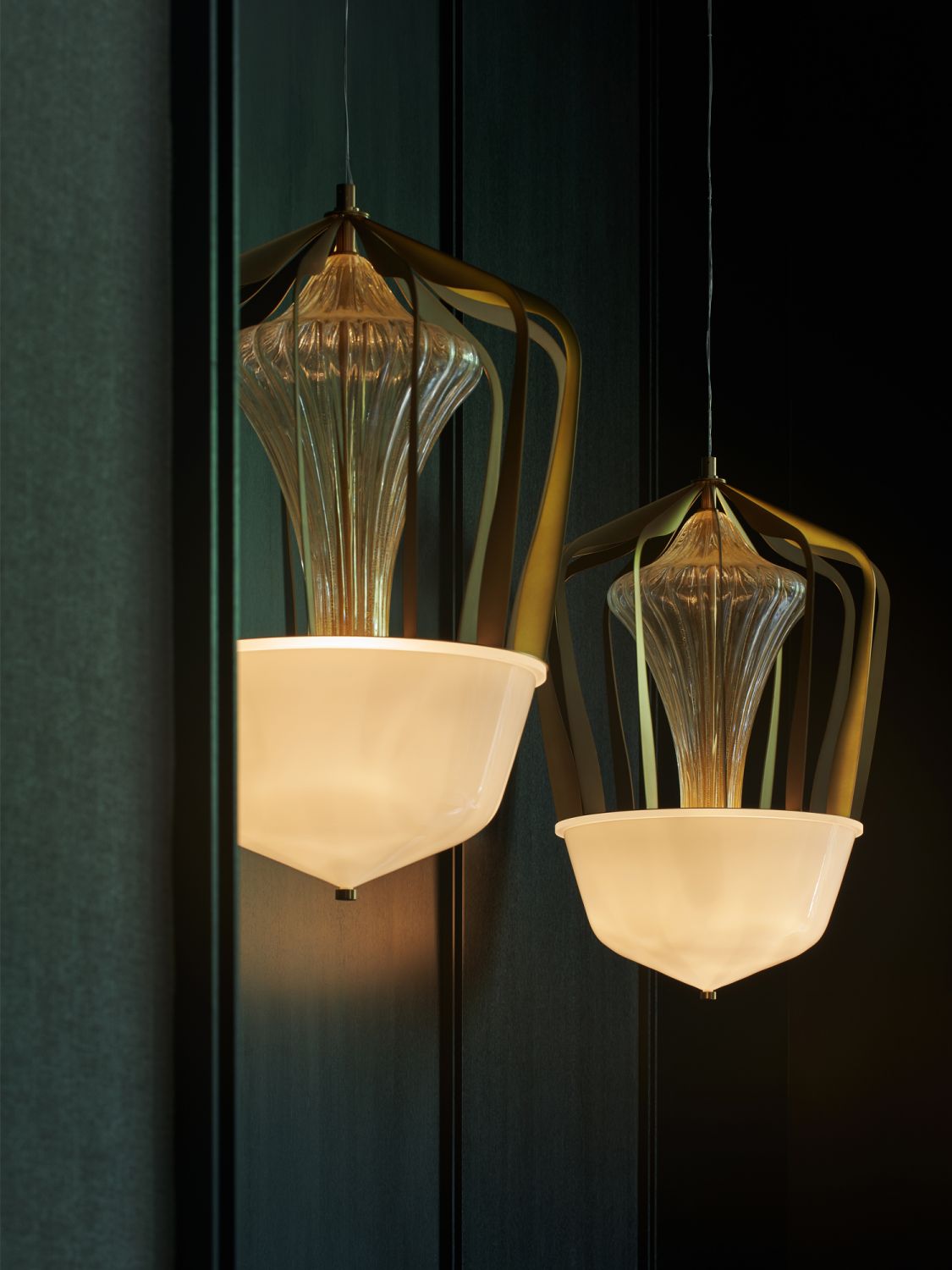 The Robin pendant lights are also displayed in the boutique