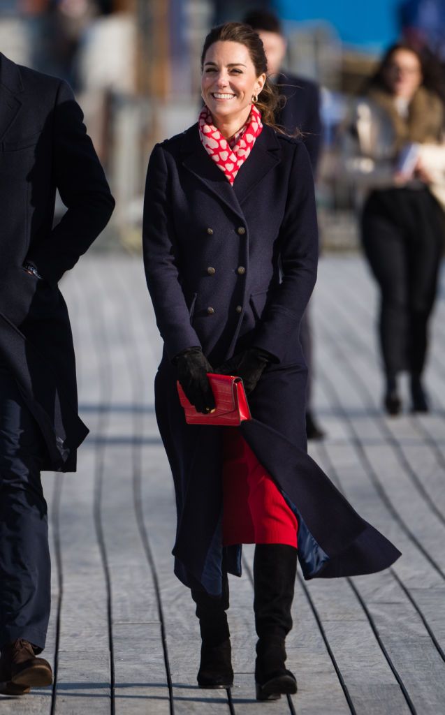 SWANSEA,  - FEBRUARY 04: Catherine, Duchess of Cambridge visits Mumbles Pier on February 04, 2020 in Swansea, Wales . (Photo by Samir Hussein/WireImage)