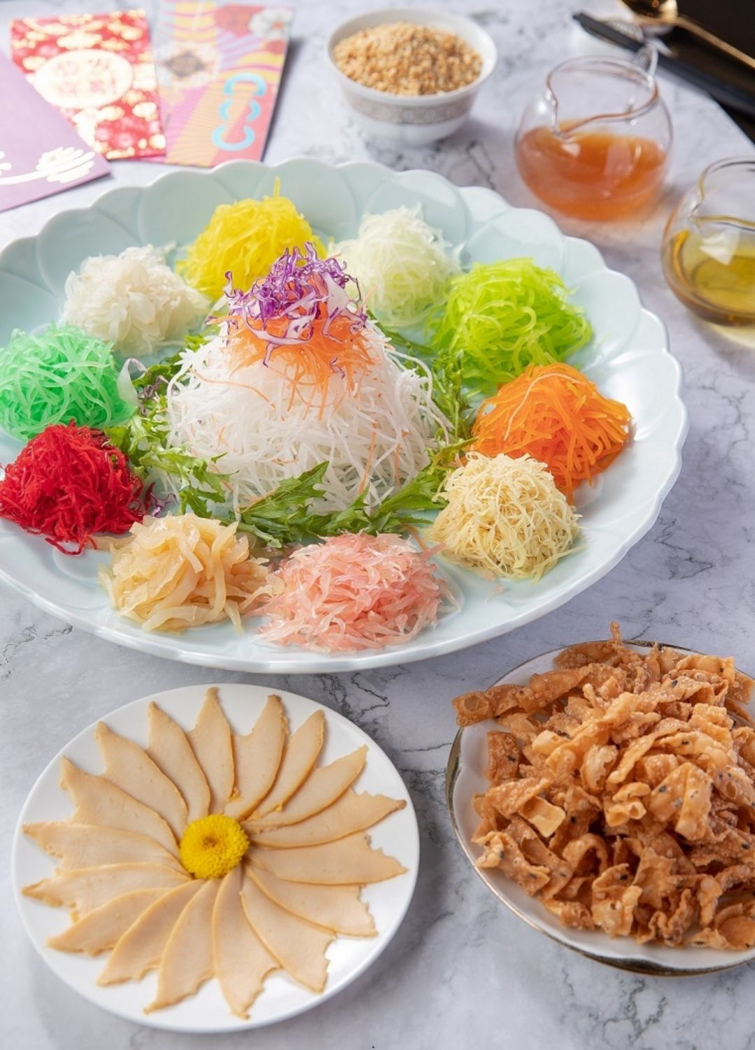 CNY Menus Crystal Dragon Prosperity Abalone Yu Sheng Salad