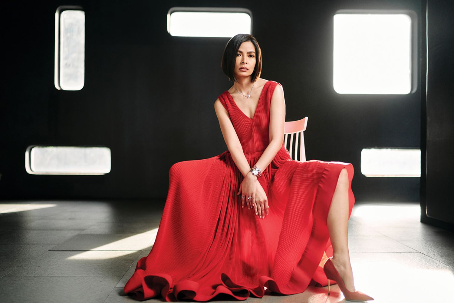 Rissa wears a dress from Rajo Laurel and jewellery from Cartier