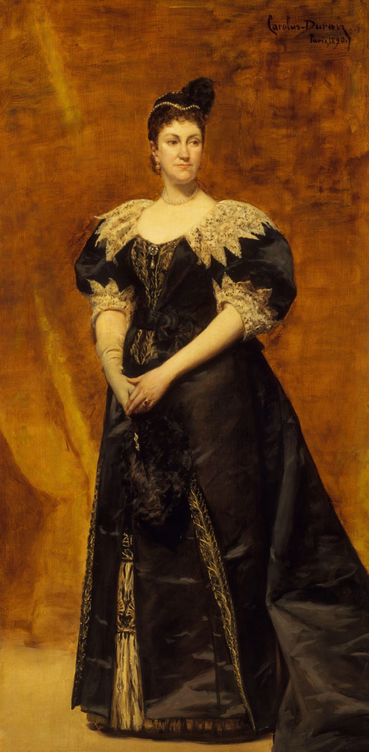 Mrs. William Astor (Caroline Webster Schermerhorn, 1831-1908), 1890. Artist Charles Emile Auguste Carolus-Duran. (Photo by Heritage Art/Heritage Images via Getty Images)