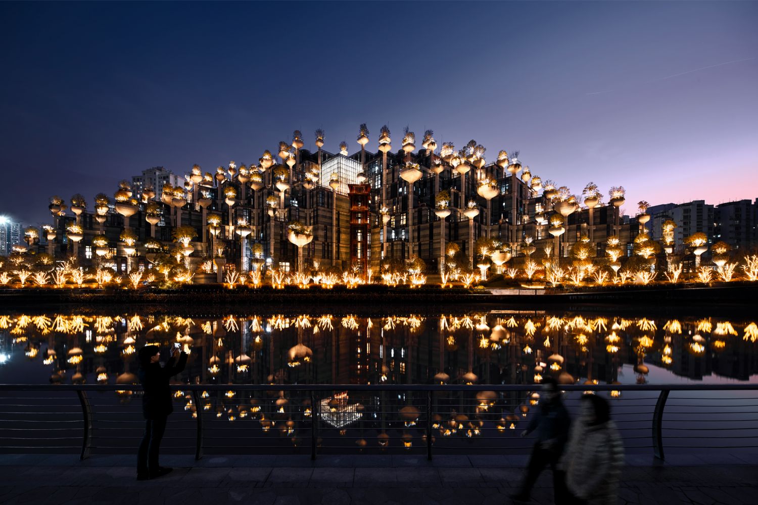 1,000 trees offers a dazzling glow in the evenings when it is lit  (Photography: Qingyan Zhu)