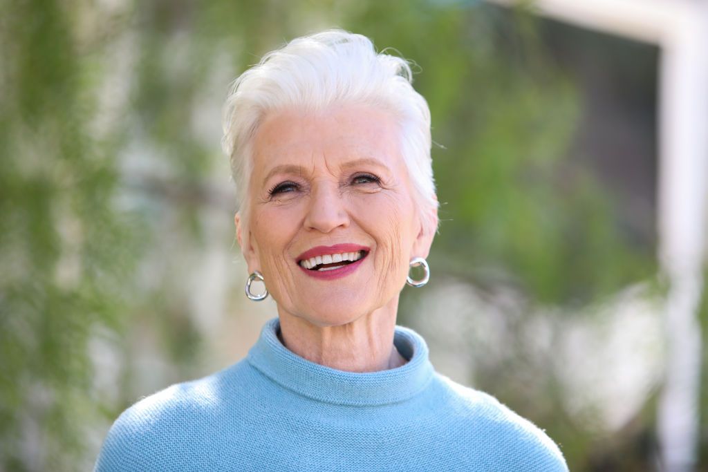 UNIVERSAL CITY, CALIFORNIA - FEBRUARY 26: Model Maye Musk visits Hallmark Channel's "Home & Family" at Universal Studios Hollywood on February 26, 2020 in Universal City, California. (Photo by Paul Archuleta/Getty Images)