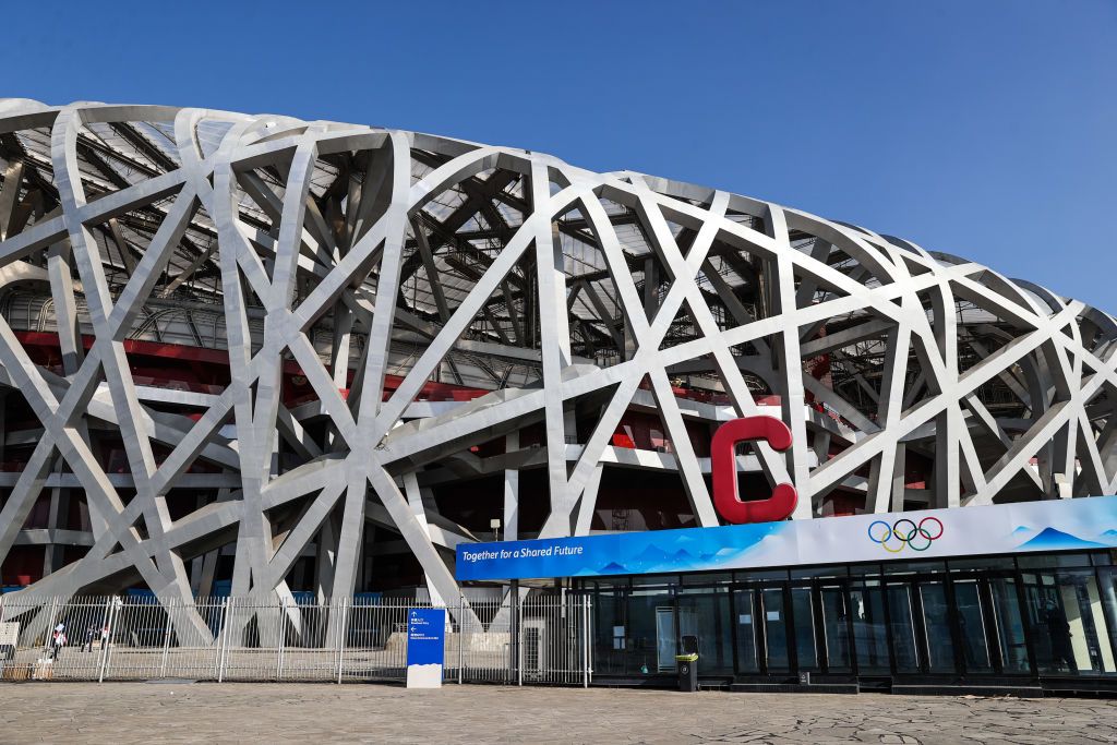 BEIJING, CHINA - JANUARY 25: The National Stadium, also known as the Bird's Nest, is pictured on January 25, 2022 in Beijing, China. China on Tuesday marks the 10-day countdown to the Beijing 2022 Winter Olympics, which will open on February 4. (Photo by Liu Lu/VCG via Getty Images)