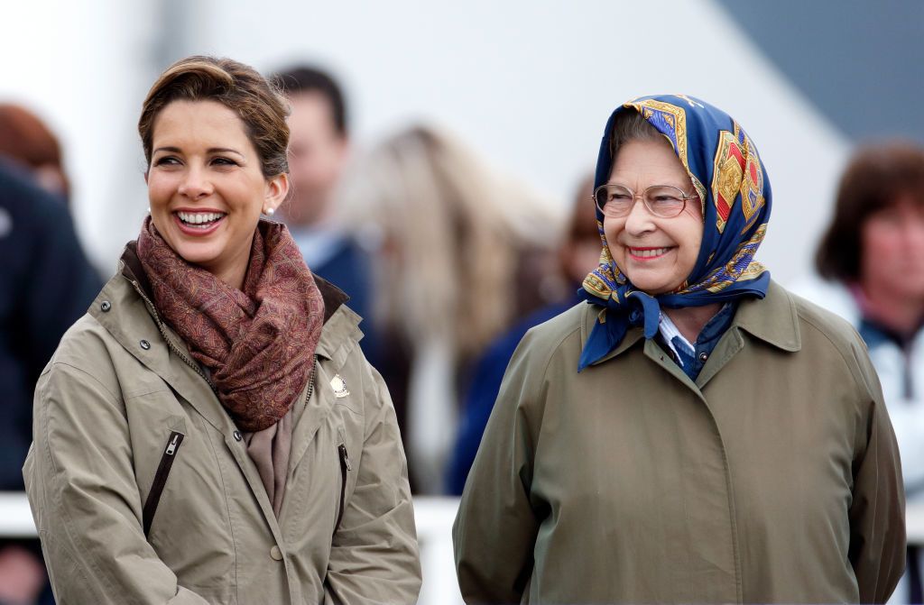 WINDSOR, UNITED KINGDOM - MAY 15: (EMBARGOED FOR PUBLICATION IN UK NEWSPAPERS UNTIL 24 HOURS AFTER CREATE DATE AND TIME) Princess Haya Bint Al Hussein of Jordan and Queen Elizabeth II watch the Ladies Side-Saddle class on day 4 of the Royal Windsor Horse Show in Home Park on May 15, 2009 in Windsor, England. (Photo by Max Mumby/Indigo/Getty Images)