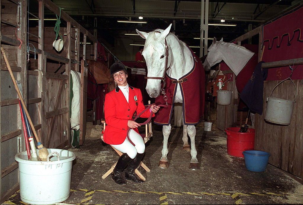 LONDON, UNITED KINGDOM - DECEMBER 18:  Princess Haya Bint Al Hussein, Daughter Of The Late King Of Jordan With Her Horse 'cera' At The International Showjumping Championships  At Olympia  (Photo by Tim Graham Photo Library via Getty Images)
