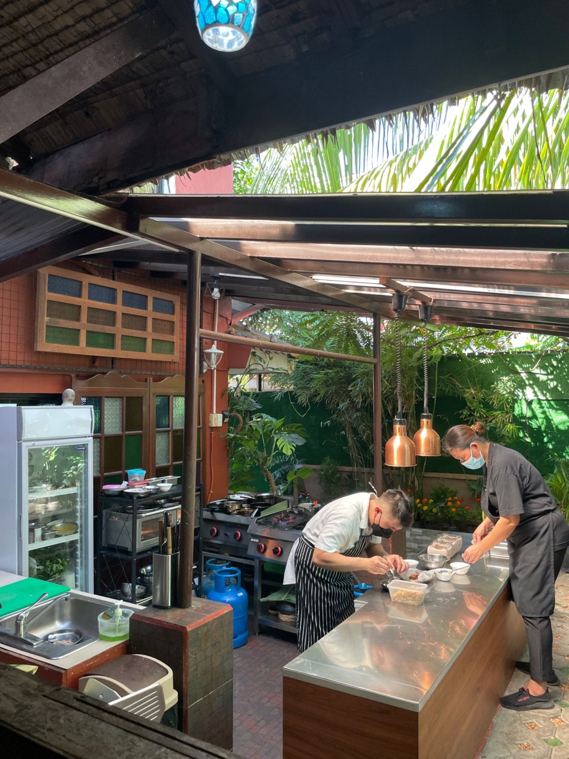 Linamnam's open kitchen, which used to be the family's home gym (Photo: Lauren Golangco)