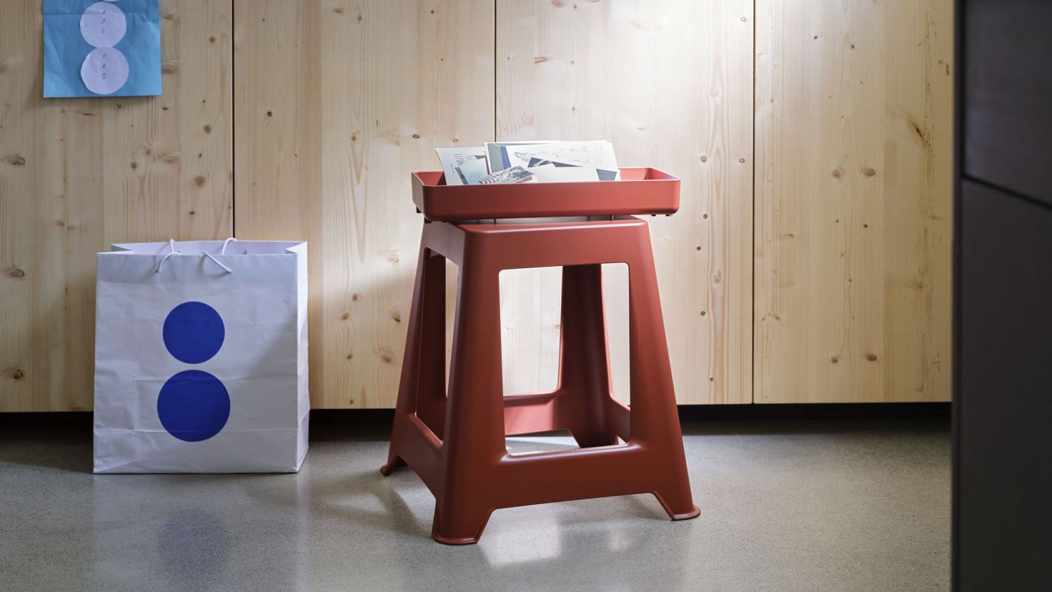 Vitra Chap stool and tray by Konstantin Grcic, from W.Atelier