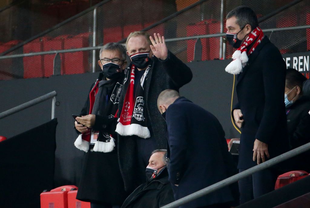 RENNES, FRANCE - NOVEMBER 24: Owner of Stade Rennais Francois-Henri Pinault attends the UEFA Champions League Group E stage match between Stade Rennais and Chelsea FC at Roazhon Park stadium on November 24, 2020 in Rennes, France. (Photo by John Berry/Getty Images)