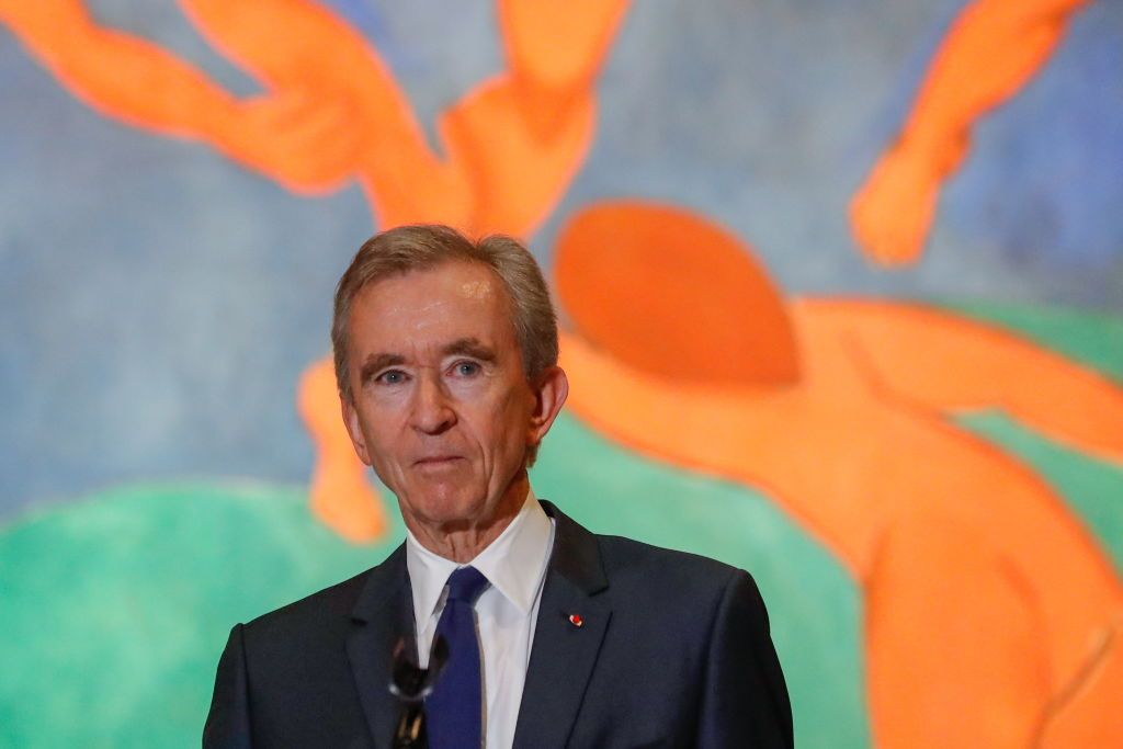 MOSCOW, RUSSIA JUNE 17, 2019: LVMH CEO Bernard Arnault in front of Dance (La Danse), a 1910 painting by Henri Matisse, at an exhibition titled "Shchukin. Biography of a Collection" and held at the Pushkin State Museum of Fine Arts. The exhibition of European Modernist art from the Sergei Shchukin collection features artworks by Claude Monet, Paul Cezanne, Paul Gaugin, Pierre-Auguste Renoir, Vincent van Gogh, Pablo Picasso, and other artists. Sergei Karpukhin/TASS (Photo by Sergei Karpukhin\TASS via Getty I