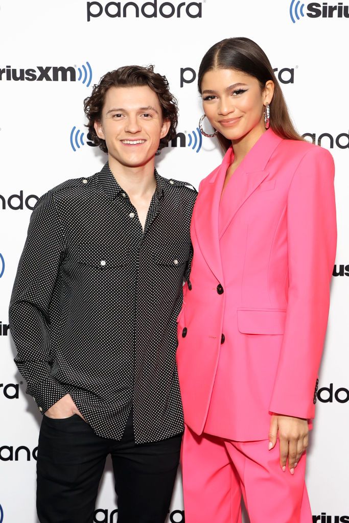 NEW YORK, NEW YORK - DECEMBER 10: Tom Holland and Zendaya attend SiriusXM's Town Hall with the cast of Spider-Man: No Way Home on December 10, 2021 in New York City. (Photo by Cindy Ord/Getty Images for SiriusXM)