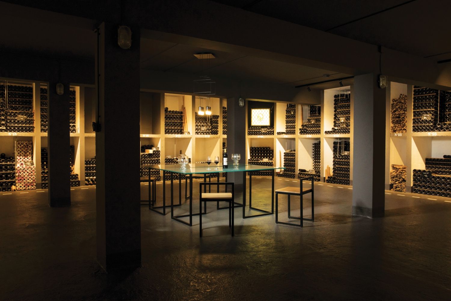 The bunker, a fallout shelter built during the Cold War, now serves as a repository for old Siran vintages, the oldest dating back to 1912