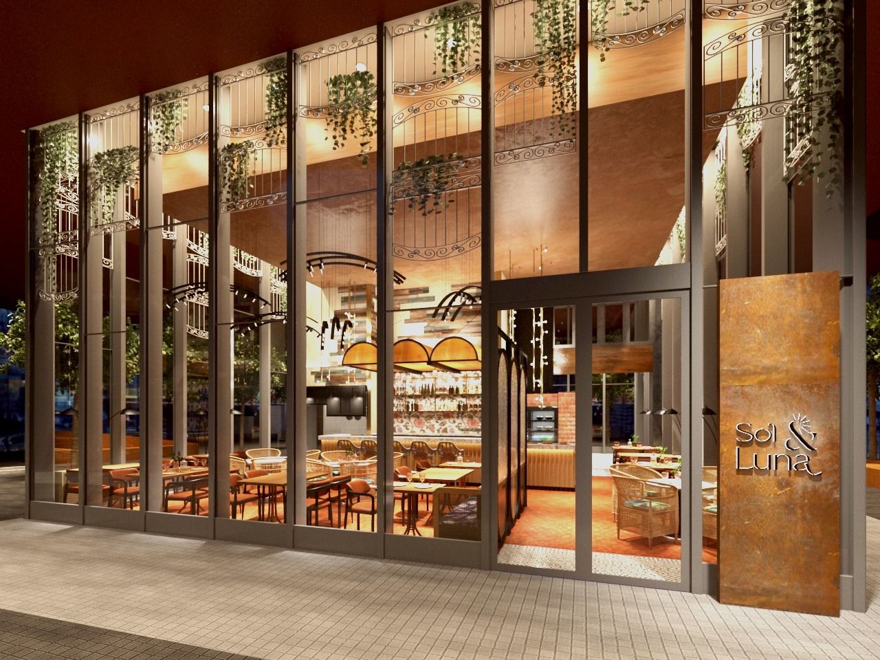 Located on the 17th floor of CapitaSpring, Luna & Sol is replete with neutral colours and natural materials