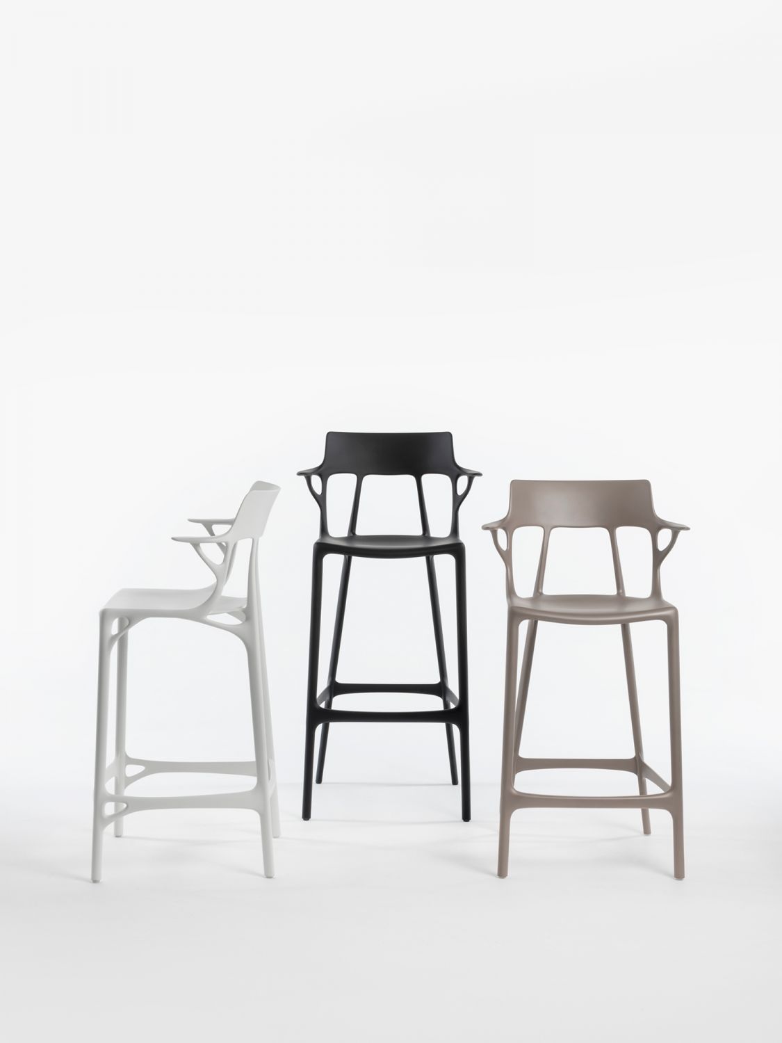 Kartell A.I. Recycled stools by Philippe Starck, from Space Furniture
