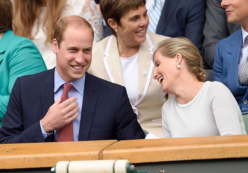 Prince William, Duke of Cambridge and Sophie, Countess of Wessex attend day nine of the Wimbledon Tennis Championships at Wimbledon on July 8, 2015 in London, England. (Photo by Karwai Tang/WireImage)