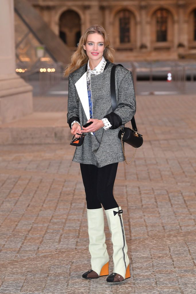 PARIS, FRANCE - OCTOBER 05: Natalia Vodianova attends the Louis Vuitton Womenswear Spring/Summer 2022 show as part of Paris Fashion Week on October 05, 2021 in Paris, France. (Photo by Jacopo Raule/Getty Images)