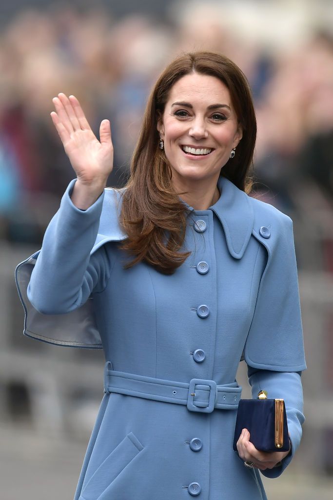 BALLYMENA, NORTHERN IRELAND - FEBRUARY 28: Catherine, Duchess of Cambridge, meets local well-wishers during a visit to CineMagic at the Braid Arts Centre on February 28, 2019 in Ballymena, Northern Ireland. Prince William last visited Belfast in October 2017 without his wife, Catherine, Duchess of Cambridge, who was then pregnant with the couple's third child. This time they concentrate on the young people of Northern Ireland. Their engagements include a visit to Windsor Park Stadium, home of the Irish Fo