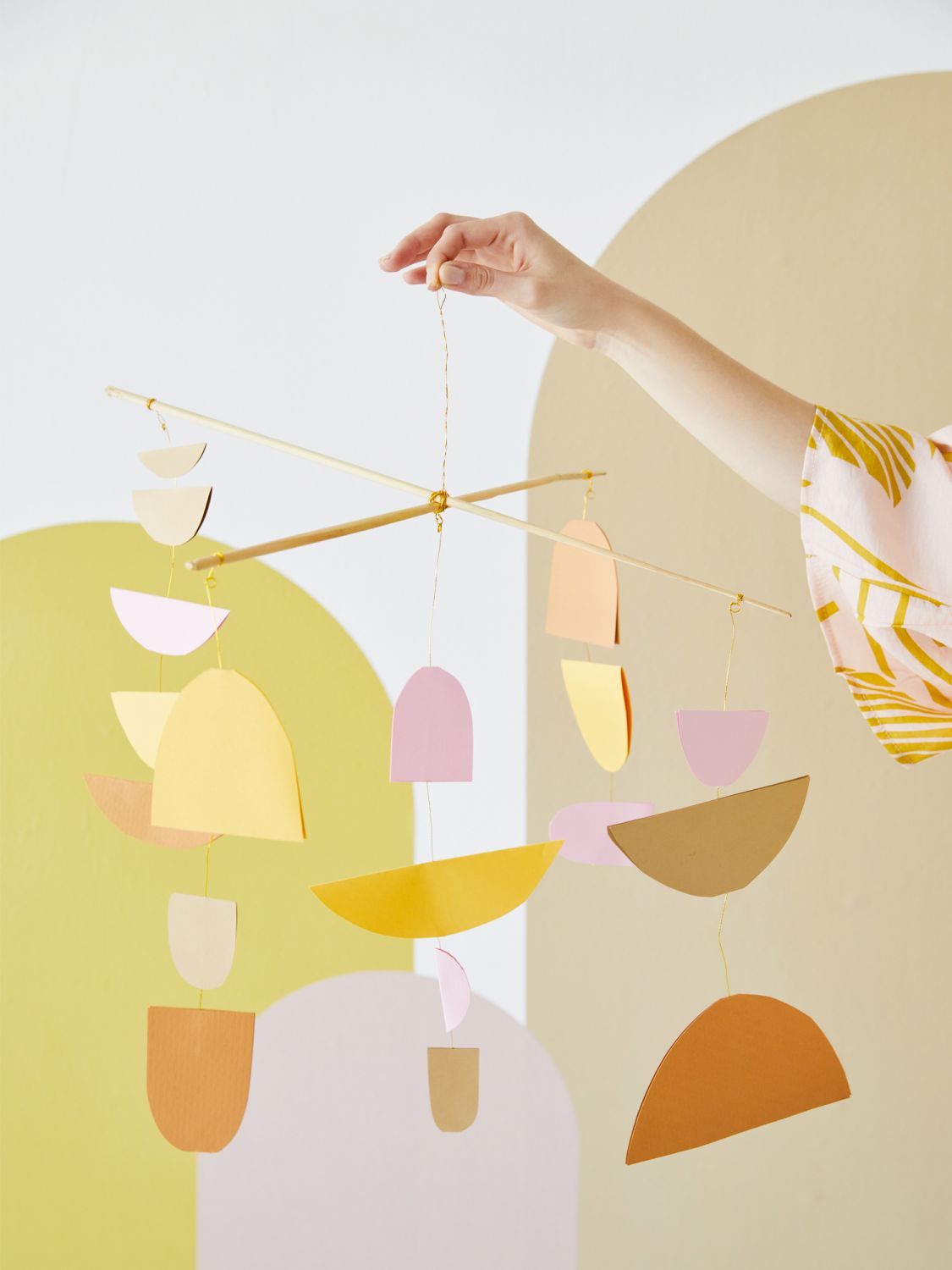 Simple and quick, the handmade mobile is perfect for brightening up space