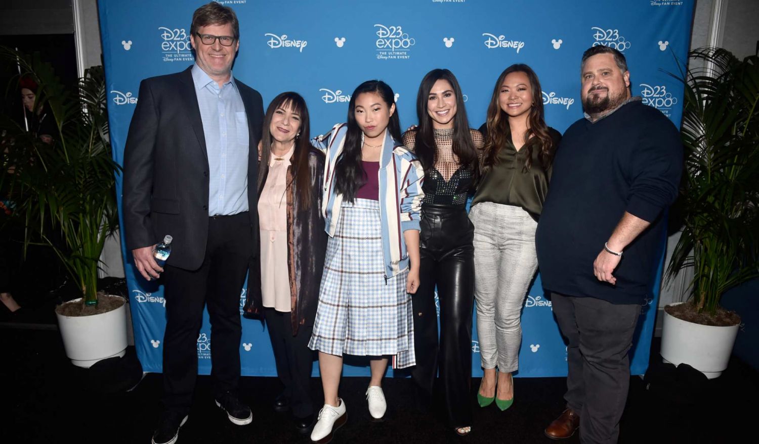 ANAHEIM, CALIFORNIA - AUGUST 24: (L-R) Director Dean Wellins, Producer Osnat Shurer, Awkwafina, Cassie Steele, writer Adele Lim, and Director Paul Briggs of 'Raya and the Last Dragon' took part today in the Walt Disney Studios presentation at Disneyâs D23 EXPO 2019 in Anaheim, Calif. 'Raya and the Last Dragon' will be released in U.S. theaters on November 25, 2020. (Photo by Alberto E. Rodriguez/Getty Images for Disney)