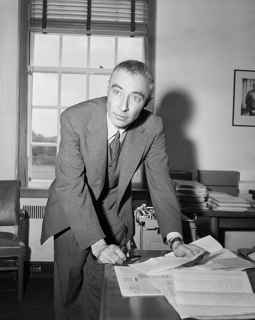(Original Caption) 6/3/1954-Princeton, NJ: Portrait of Dr. J. Robert Oppenheimer in his office at the Institute of Advanced Study in Princeton.