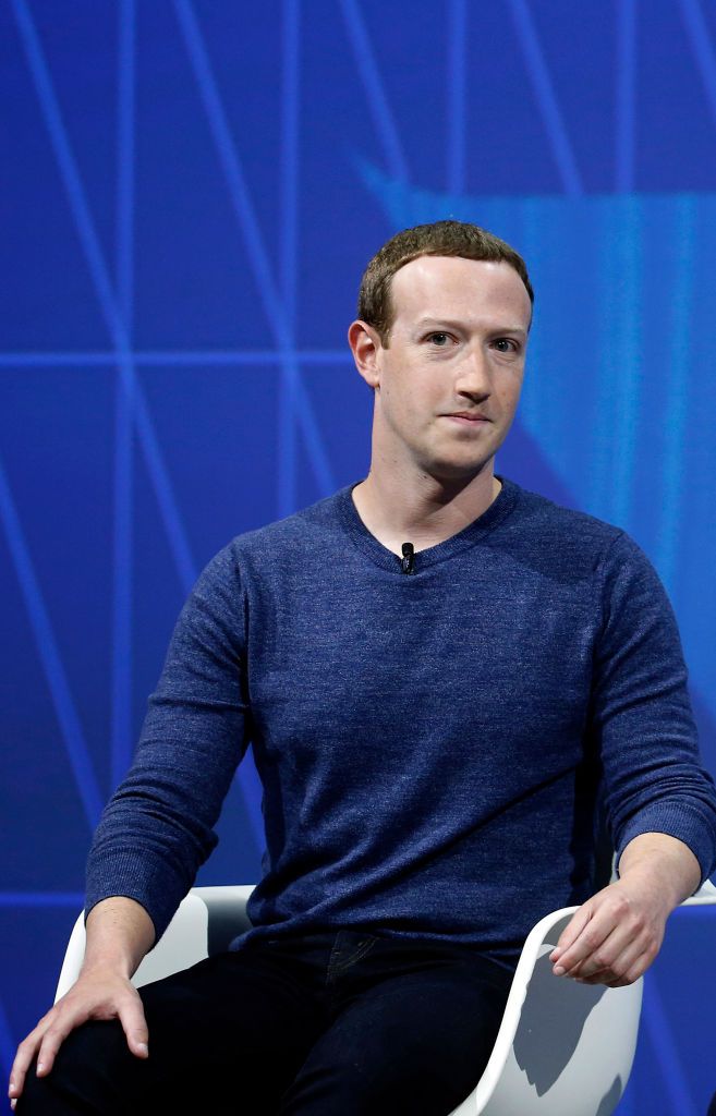 PARIS, FRANCE - MAY 24: Facebook's founder and CEO Mark Zuckerberg speaks to participants during the Viva Technologie show at Parc des Expositions Porte de Versailles on May 24, 2018 in Paris, France. Viva Technology, the new international event brings together 5,000 startups with top investors, companies to grow businesses and all players in the digital transformation who shape the future of the internet. (Photo by Chesnot/Getty Images)