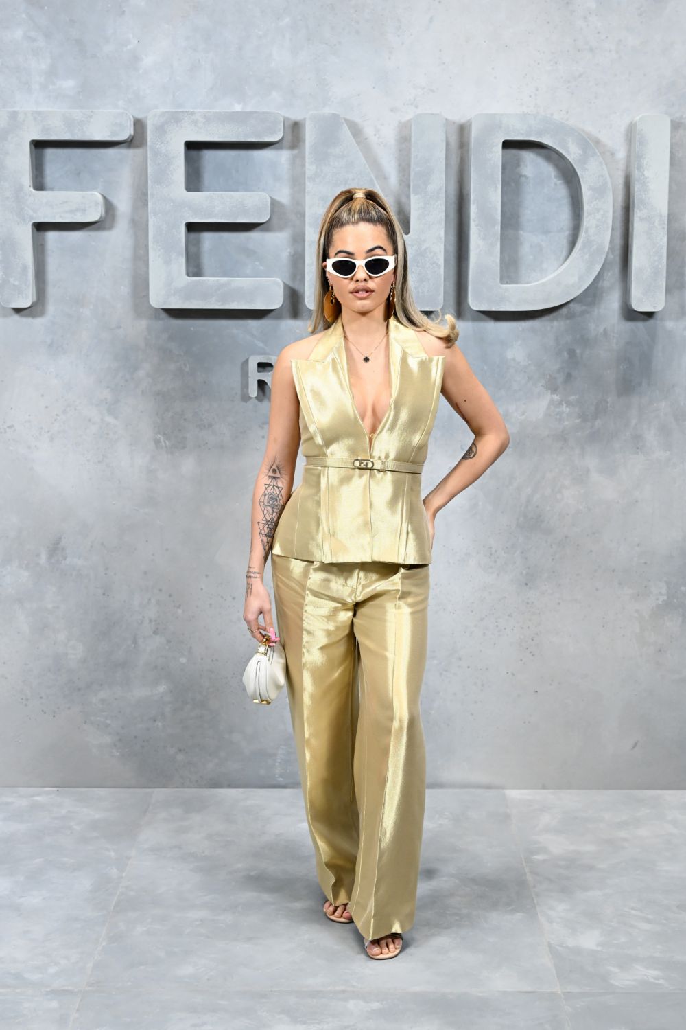 MILAN, ITALY - FEBRUARY 23: attends the Fendi Fashion Show on February 23, 2022 in Milan, Italy. (Photo by Daniele Venturelli/Getty Images for Fendi)