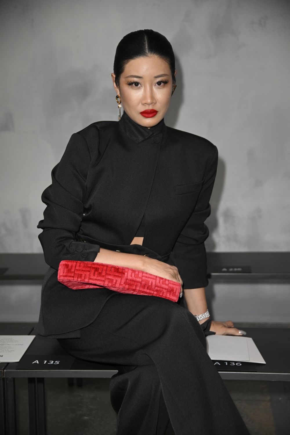 MILAN, ITALY - FEBRUARY 23: Yoon Ahn attends the Fendi Fashion Show on February 23, 2022 in Milan, Italy. (Photo by Pietro S. D'Aprano/Getty Images for Fendi)