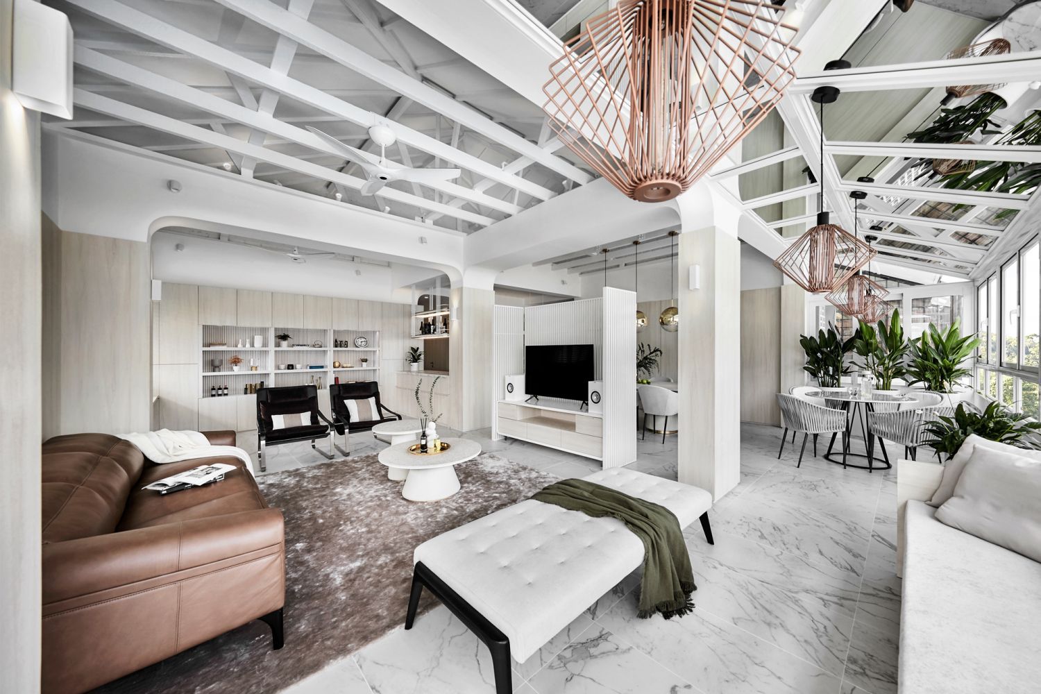 The living room is designed as a space for the homeowners to entertain and host guests (Photo: Wong Weiliang/328 Productions)