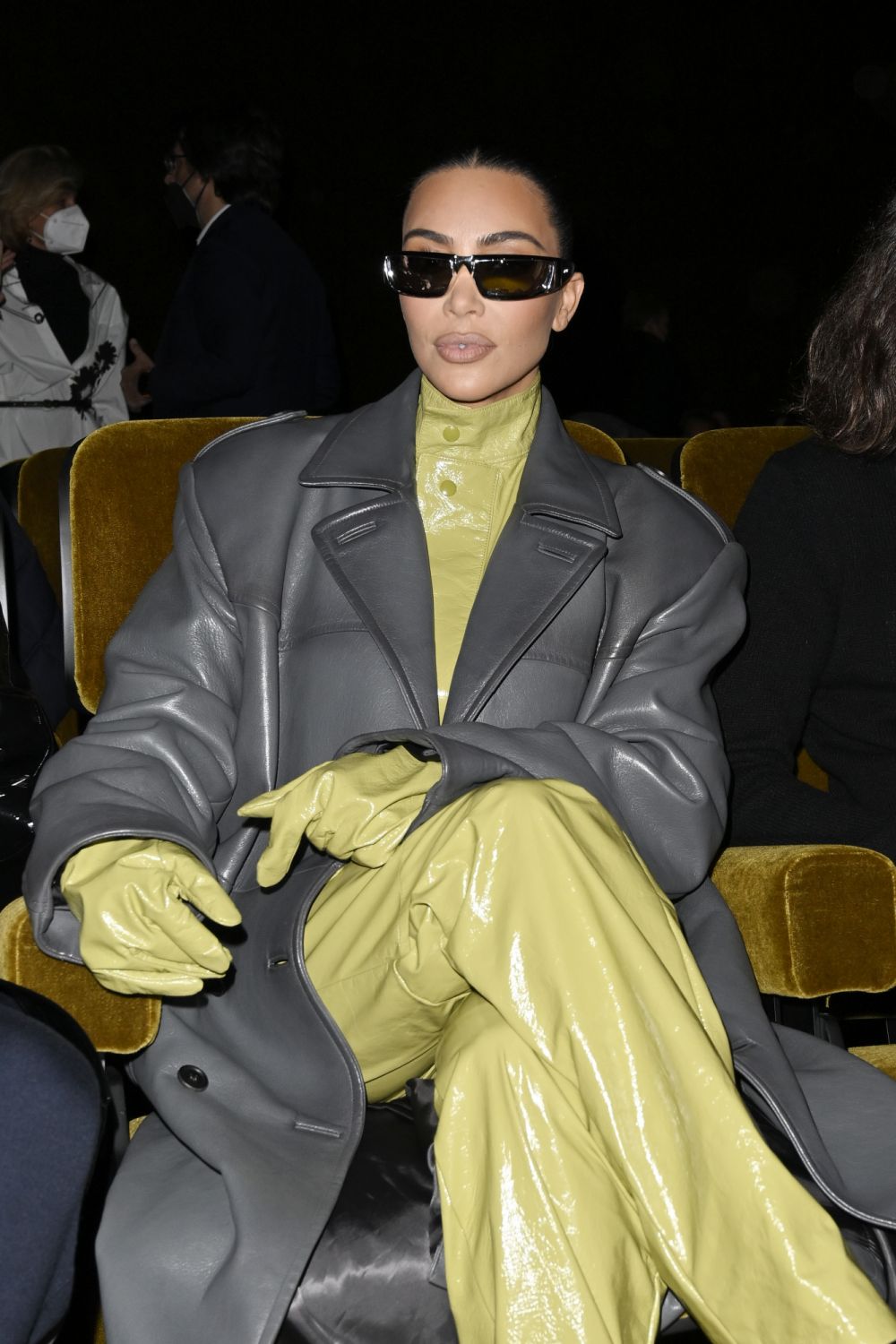 MILAN, ITALY - FEBRUARY 24: Kim Kardashian attends Prada Fall 2022 Womenswear Fashion Show on February 24, 2022 in Milan, Italy. (Photo by Pietro S. D'Aprano/Getty Images for Prada)
