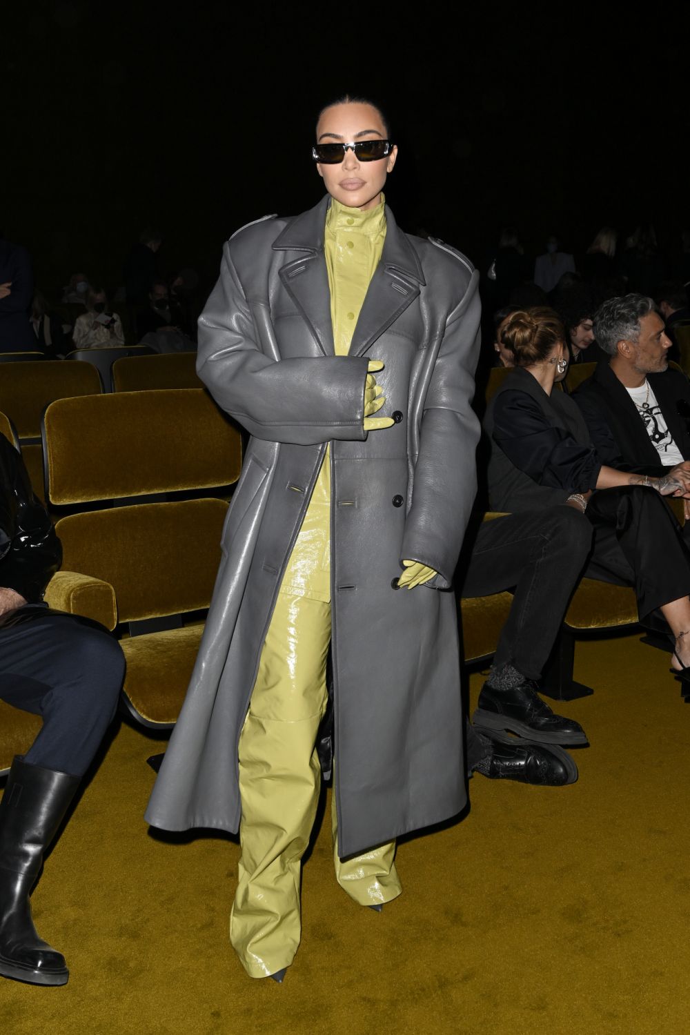 MILAN, ITALY - FEBRUARY 24: Kim Kardashian attends Prada Fall 2022 Womenswear Fashion Show on February 24, 2022 in Milan, Italy. (Photo by Pietro S. D'Aprano/Getty Images for Prada)