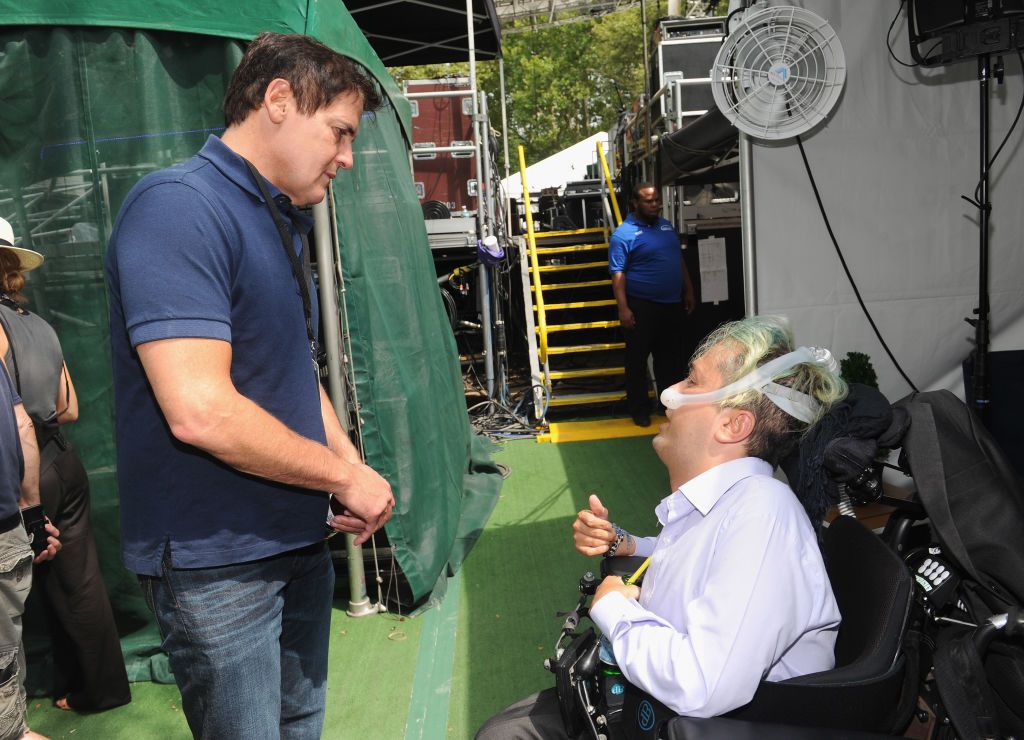 NEW YORK, NY - JULY 22: Mark Cuban (L) and activist Victor Pineda attend OZY FEST 2017 Presented By OZY.com at Rumsey Playfield on July 22, 2017 in New York City. (Photo by Brad Barket/Getty Images for Ozy Fusion Fest 2017)