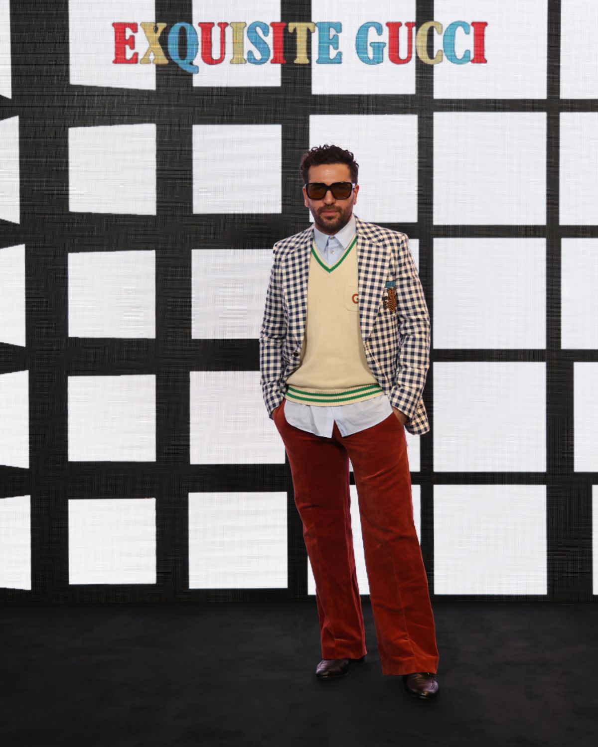 MILAN, ITALY - FEBRUARY 25: Elyas M'Barek arrives at the Gucci show during Milan Fashion Week Fall/Winter 2022/23 on February 25, 2022 in Milan, Italy. (Photo by Vittorio Zunino Celotto/Getty Images for Gucci)