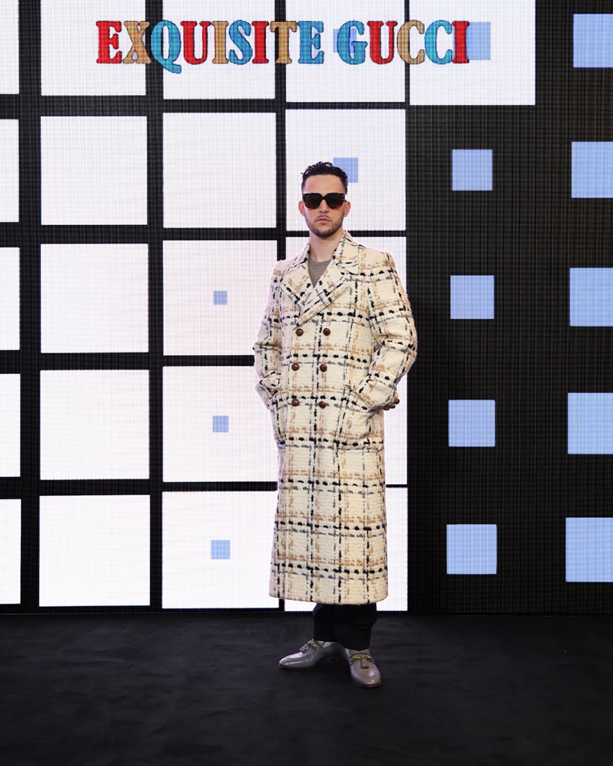 MILAN, ITALY - FEBRUARY 25: C. Tangana arrives at the Gucci show during Milan Fashion Week Fall/Winter 2022/23 on February 25, 2022 in Milan, Italy. (Photo by Vittorio Zunino Celotto/Getty Images for Gucci)