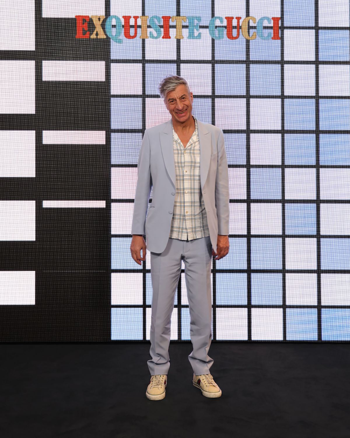 MILAN, ITALY - FEBRUARY 25: Maurizio Cattelan arrives at the Gucci show during Milan Fashion Week Fall/Winter 2022/23 on February 25, 2022 in Milan, Italy. (Photo by Vittorio Zunino Celotto/Getty Images for Gucci)