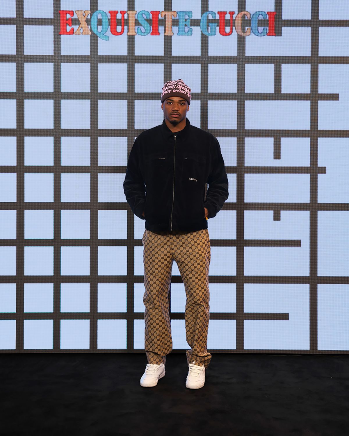 MILAN, ITALY - FEBRUARY 25: Tyshawn Jones arrives at the Gucci show during Milan Fashion Week Fall/Winter 2022/23 on February 25, 2022 in Milan, Italy. (Photo by Vittorio Zunino Celotto/Getty Images for Gucci)