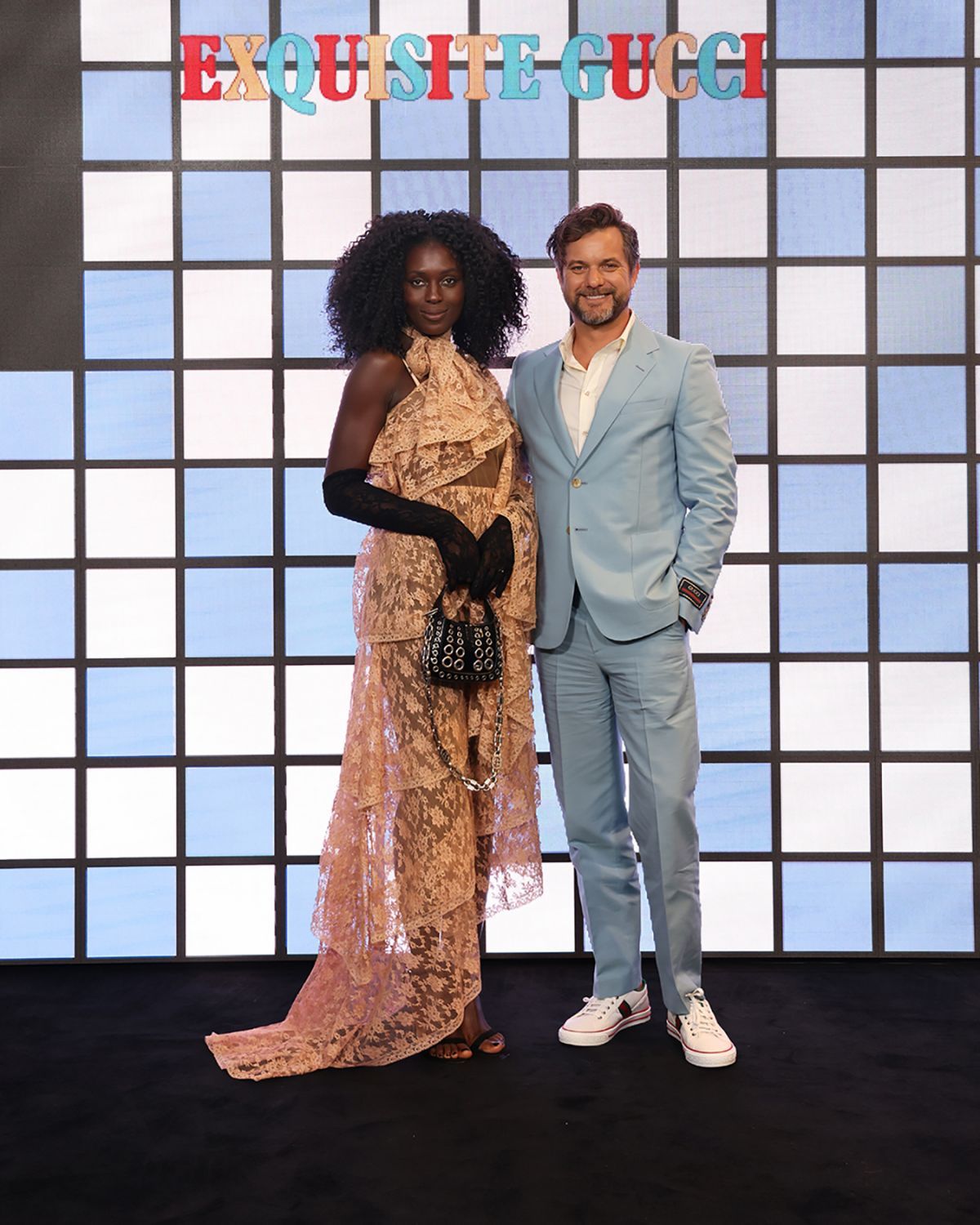 MILAN, ITALY - FEBRUARY 25: Jodie Turner-Smith and Joshua Jackson arrive at the Gucci show during Milan Fashion Week Fall/Winter 2022/23 on February 25, 2022 in Milan, Italy. (Photo by Vittorio Zunino Celotto/Getty Images for Gucci)