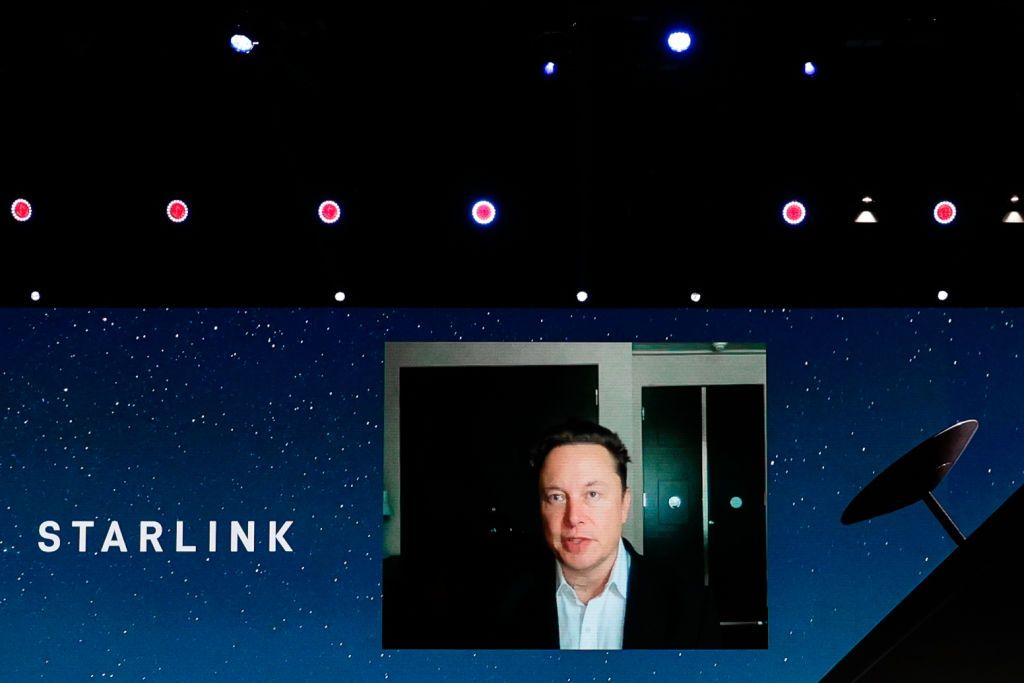 Elon Musk, the Chief Engineer of SpaceX, speaking about the Starlink project at MWC hybrid Keynote during the second day of Mobile World Congress (MWC) Barcelona, on June 29, 2021 in Barcelona, Spain. (Photo by Joan Cros/NurPhoto via Getty Images)