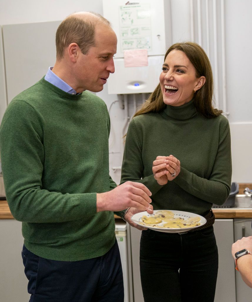 PONTYPOOL, WALES - MARCH 1: Prince William, Duke of Cambridge and Catherine, Duchess of Cambridge visit the Blaenavon Hwb, a community-focused youth centre that helps to support over 600 local young people on March 1, 2022 in Pontypool, Wales. In keeping with many South Wales valley towns, Blaenavon has had to overcome economic hardship in the last 30 years and the Hwb is playing its part by ensuring that the next generation are able to reach their potential by providing a space for alternative education an