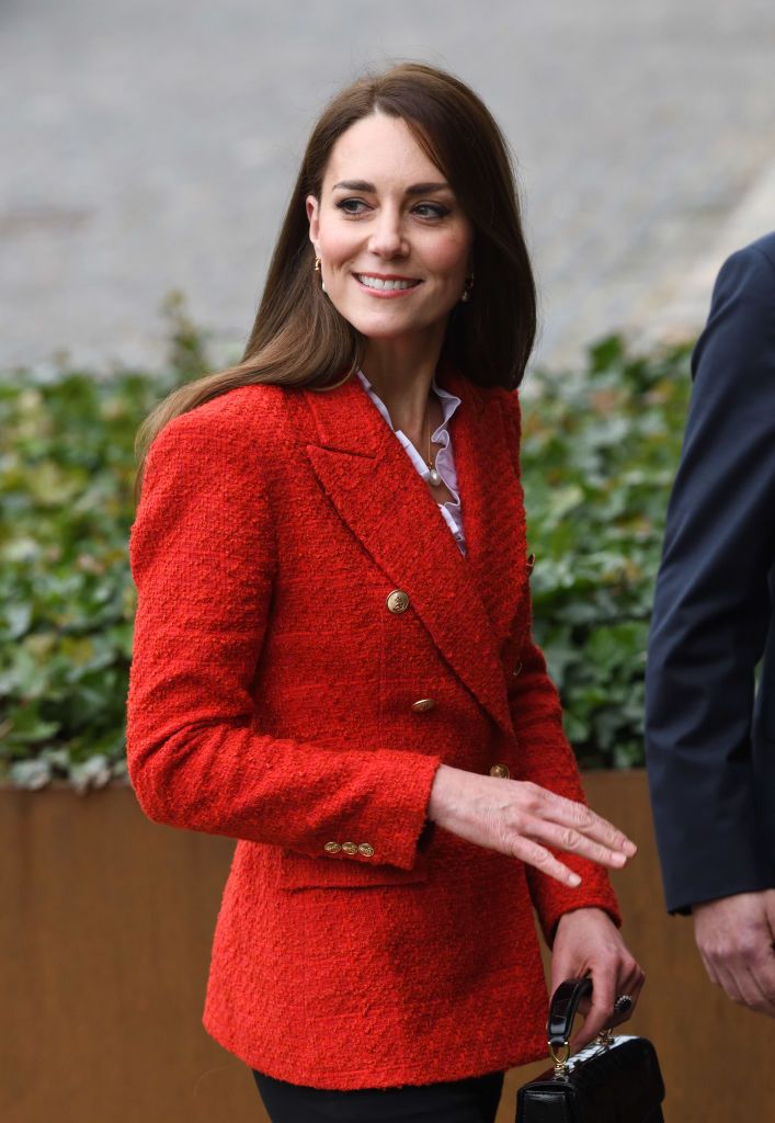 COPENHAGEN, DENMARK - FEBRUARY 22: Catherine, Duchess of Cambridge visits the Copenhagen Infant Mental Health Project (CIMHP) at the University of Copenhagen on February 22, 2022 in Copenhagen, Denmark. The Duchess of Cambridge visits Copenhagen between 22nd and 23rd February on a working visit with The Royal Foundation Centre for Early Childhood. (Photo by Karwai Tang/WireImage)