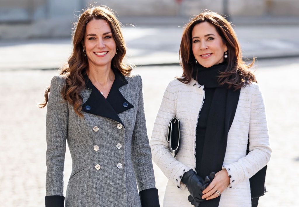 COPENHAGEN, DENMARK - FEBRUARY 23: Catherine, Duchess of Cambridge and Mary, Crown Princess of Denmark attend Christian IX's Palace on February 23, 2022 in Copenhagen, Denmark. The Duchess of Cambridge visits Copenhagen between 22nd and 23rd February on a working visit with The Royal Foundation Centre for Early Childhood. (Photo by Chris Jackson/Getty Images)