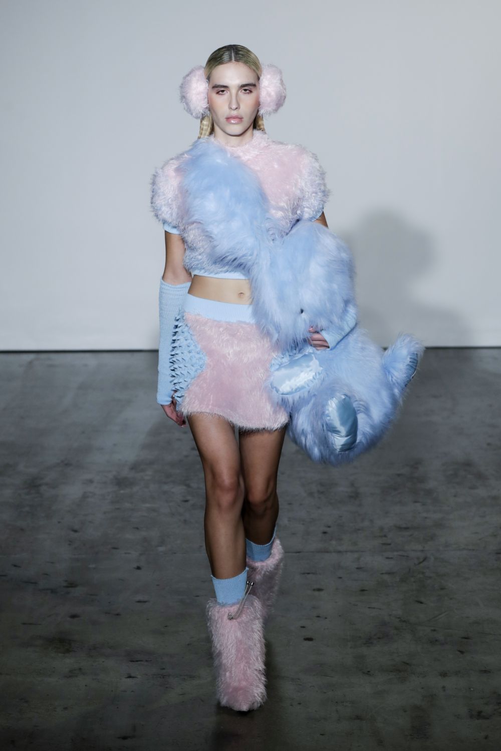 LONDON, ENGLAND - FEBRUARY 20: A model walks the runway for Chet Lo at the Fashion East show during London Fashion Week February 2022 on February 20, 2022 in London, England. (Photo by John Phillips/BFC/Getty Images for BFC)